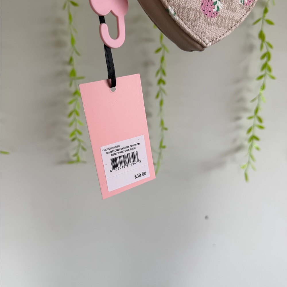 Juicy Couture Pink Heart-Shaped Wristlet with Strawberry Print - Picture 3 of 5